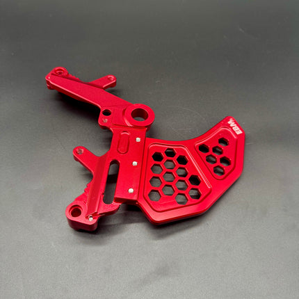 Surron Ultra Bee Footbrake Setup Red With Dual Calliper Disc Guard