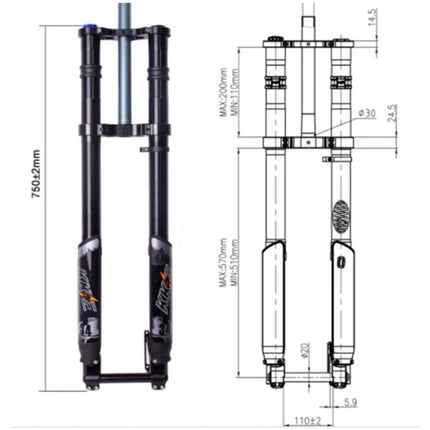 KKE Front Forks 20x110mm Axle