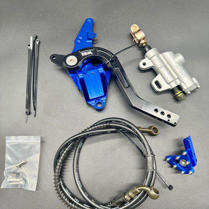 Surron Ultra Bee Footbrake Setup Blue With Dual Calliper Disc Guard