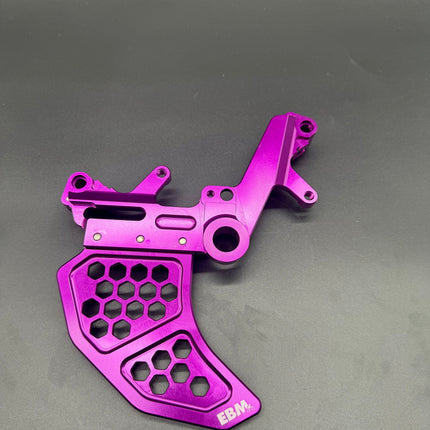 Surron Ultra Bee Footbrake Setup Purple With Dual Calliper Disc Guard