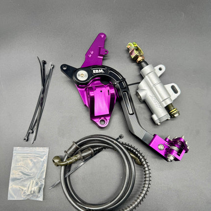 Surron Ultra Bee Footbrake Setup Purple With Dual Calliper Disc Guard