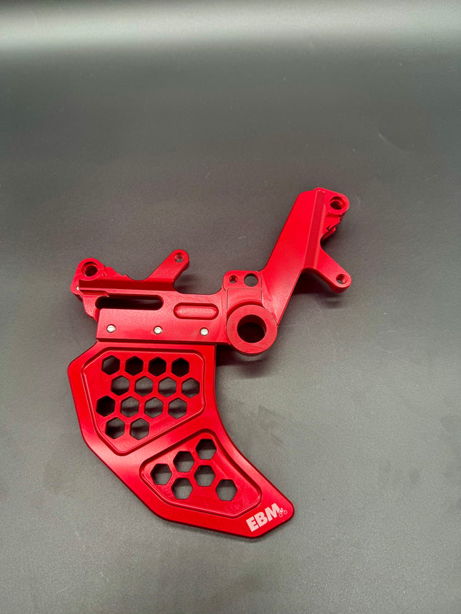 Surron Ultra Bee Footbrake Setup Red With Dual Calliper Disc Guard
