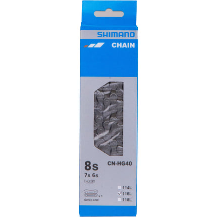 Shimano CN-HG40 chain, with connecting link, 6 / 7 / 8-speed, 116L