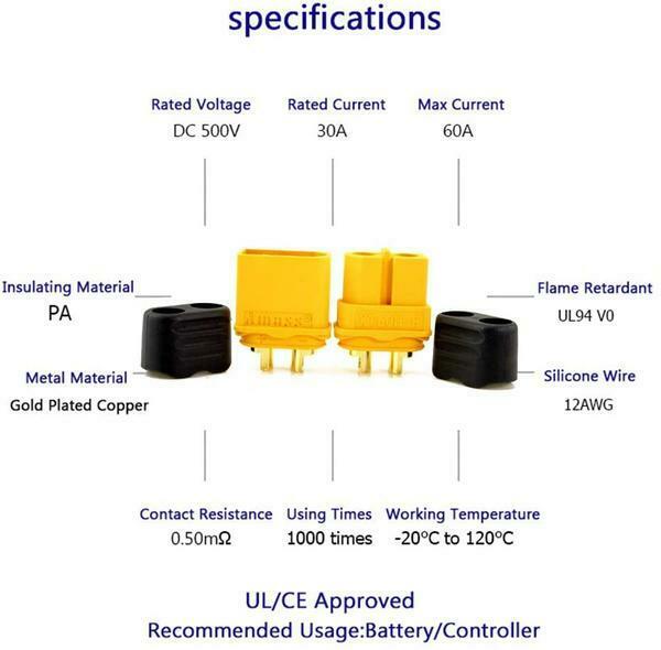 XT60 Male & Female Plugs With Housing image 1