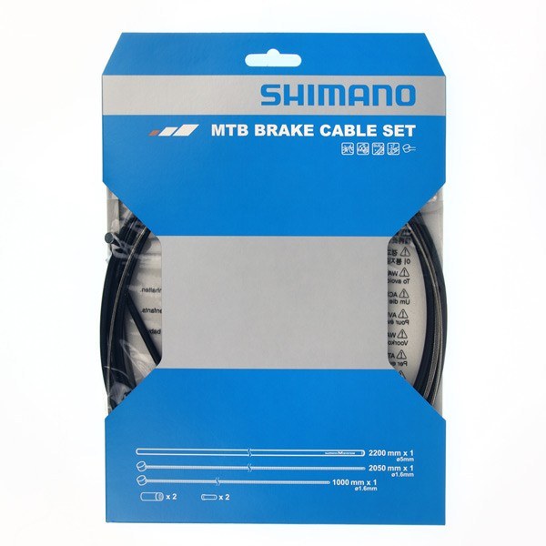 Shimano MTB brake cable set with stainless steel inner wire, black