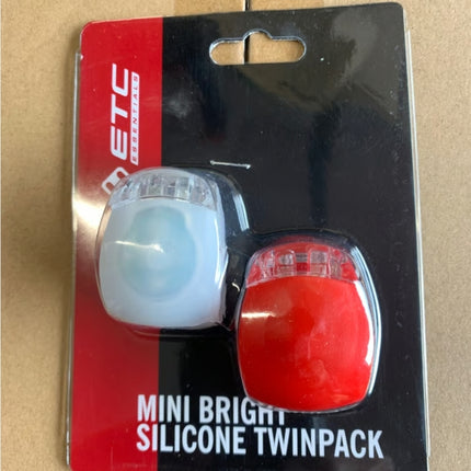 ETC Essentials- Mini Bright Silicone Twin Pack Bicycle Lights
